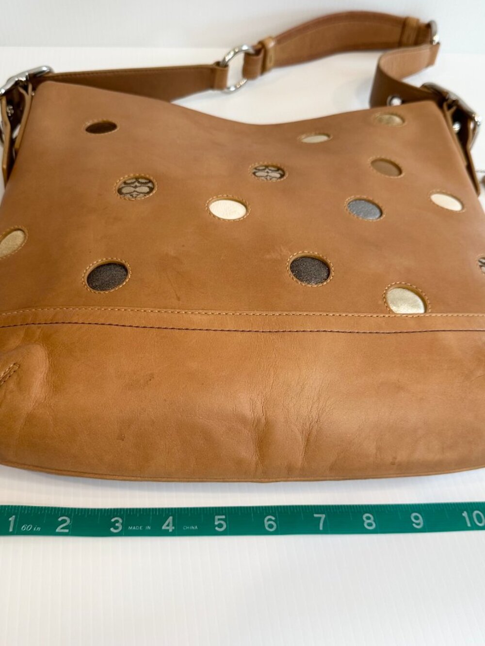 COACH Tan Polka Dot Limited Edition Hobo with Nickel Hardware - Picture 14 of 15
